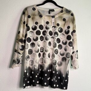 New Directions Polka Dot Women's Top. Sz L. NWT.